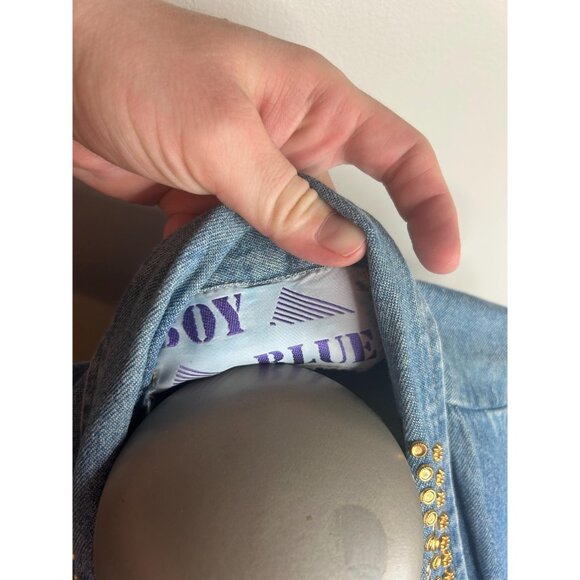 Bedazzled cute summer spring dress vintage Y2K fashion denim with Pockets small - Picture 2 of 9